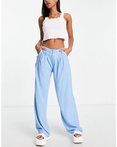 Bailey Rose Relaxed Wide Leg Trousers - Blue
