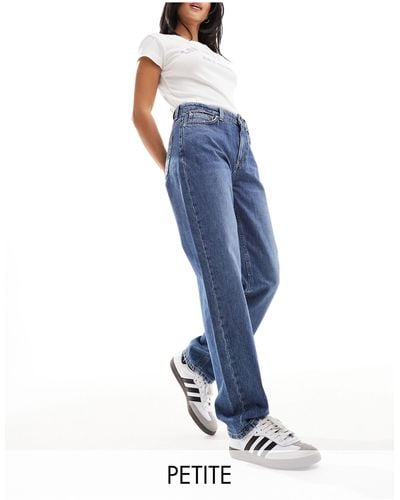Only Petite Jaci - jeans dritti a vita medio alta lavaggio medio - Blu