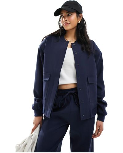 4th & Reckless Tailored Bomber Jacket - Blue