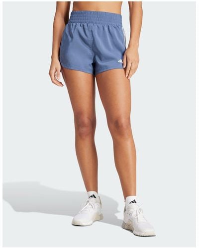 adidas Originals Adidas Pacer Training 3-stripes Woven High-rise Shorts - Blue