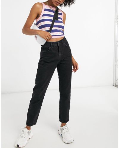 Noisy May Premium Isobel Mom Jeans With High Waist - Black
