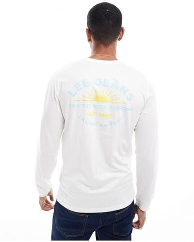 Lee Jeans Sunrise Logo Back Print Long Sve T-shirt - White
