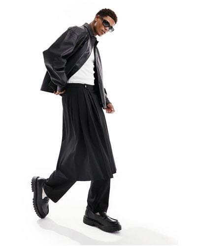 ASOS Pantalon avec jupe plissée - noir