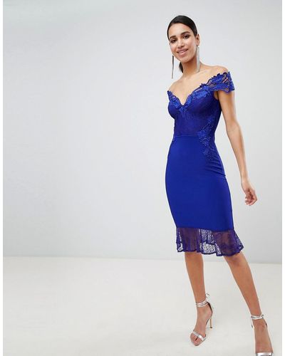 Lipsy two tone lace bandeau flippy hem dress cheap