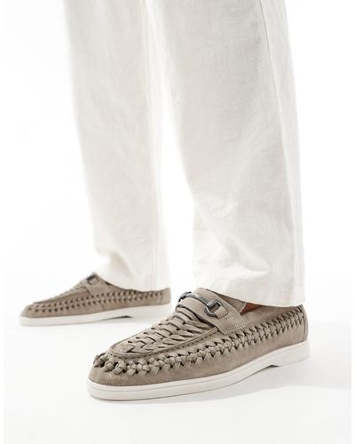 River Island Suede Snaffle Loafers - White