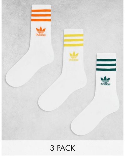 adidas Originals 3 Pack Crew Socks - White
