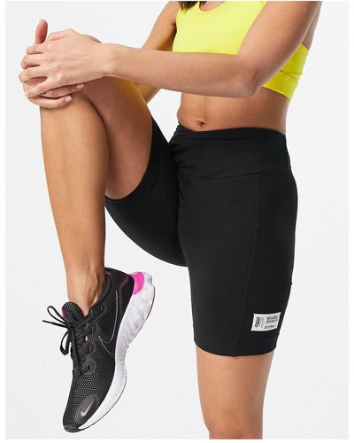 ASOS 4505 Booty legging Shorts With Wrap Waist Detail - Black