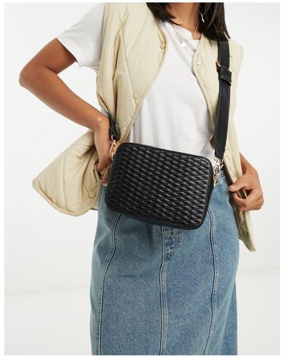 ASOS Quilted Cross Body Camera Bag With Detachable Strap - Black