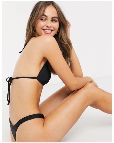 New Look Basic Thong Bikini Bottoms - Black