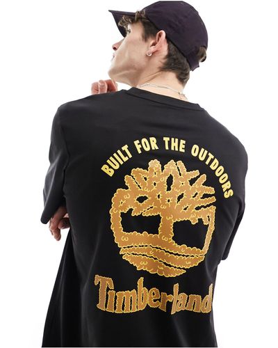 Timberland Camiseta negra con estampado grande del logo en la espalda - Negro