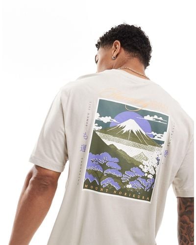 Only & Sons Oversized T-shirt With Harmony Back Print - White