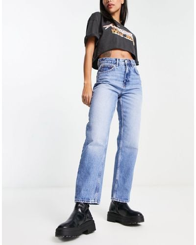 ONLY Robyn - Jeans Met Rechte Pijpen En Hoge Taille - Blauw