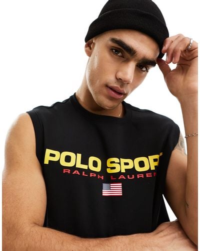 Polo Ralph Lauren Sport Capsule Logo Front Sweat Vest - Black