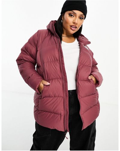 The North Face Plus Hyalite Down Hooded Puffer Parka Coat - Red