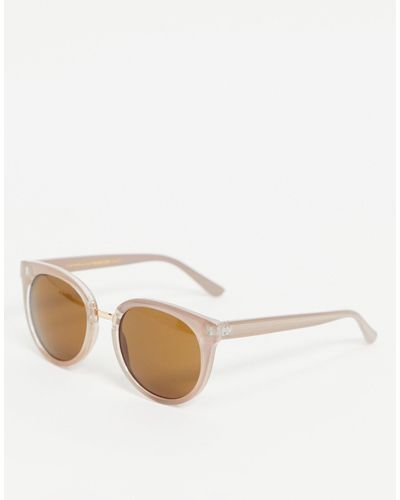 A.Kjærbede – gray – oversize-cat-eye-sonnenbrille für damen - Weiß