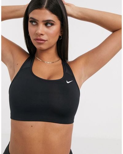 Nike – sport-bh mit mittlerer stützfunktion und swoosh-logo - Schwarz