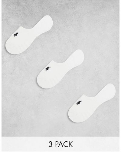 Polo Ralph Lauren – 3er-pack unsichtbare socken - Weiß