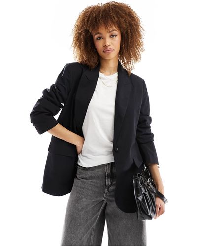 ASOS Tailored Blazer With Linen - Black