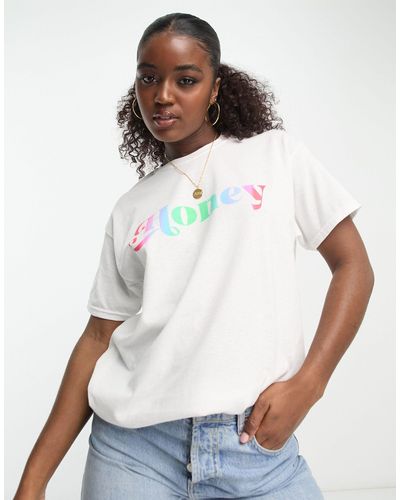 In The Style Exclusive - T-shirt Met Contrasterend Motief - Wit