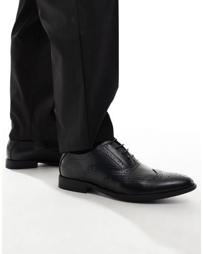 ASOS Faux Leather Brogue Shoes - Black