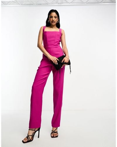 True Violet Corset Jumpsuit - Pink