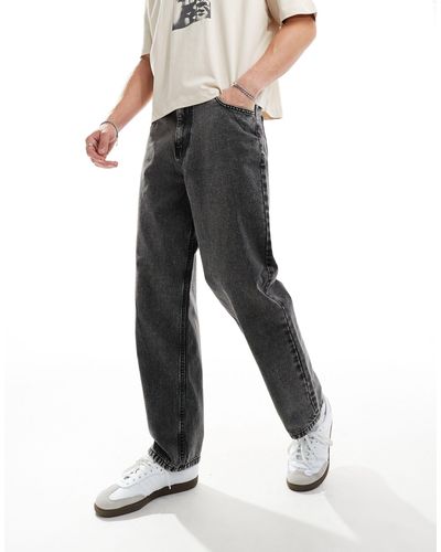 Reclaimed (vintage) Jeans unisex ampi antracite anni '90 - Nero