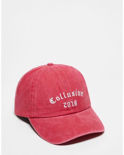 Collusion Unisex Collegiate Branded Cap - Pink