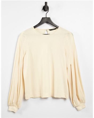 Vero Moda Soft Sweat With Volume Sleeves - Natural