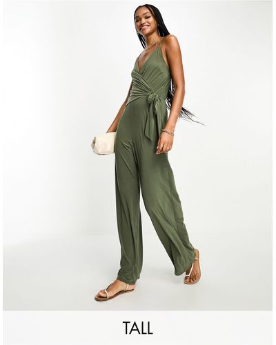 River Island Jumpsuit Met Overslag - Groen