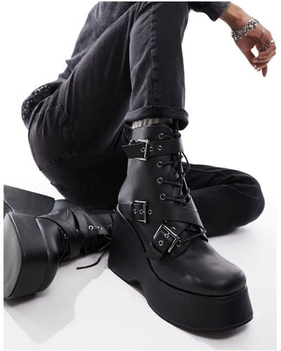ASOS Wedge Heeled Boots - Black