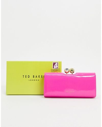 Ted Baker Elador Crinkle Patent Bobble Neon Purse - Pink