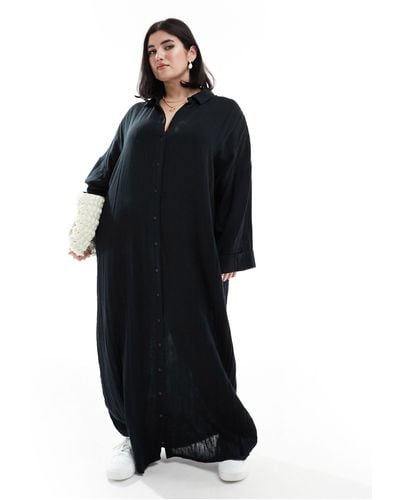 ASOS Asos Design Curve Double Cloth Maxi Dress - Black
