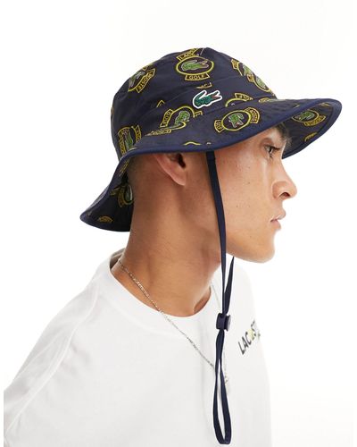 Lacoste Cappello boonie navy con stampa - Multicolore