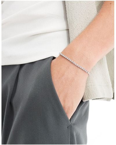 ASOS Stainless Steel Tennis Bracelet - Grey