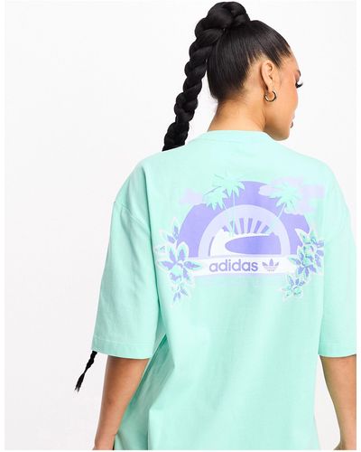 adidas Originals T-shirt Met Grafische Print - Blauw