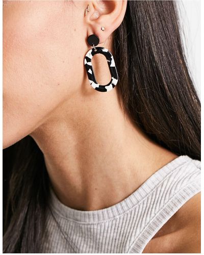 French Connection Resin Statement Earrings - Black