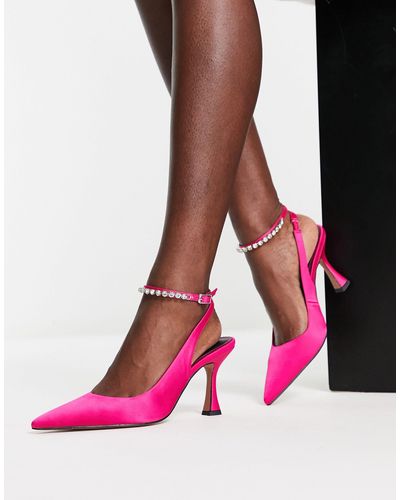ASOS Salvatore Embellished Mid Heeled Shoes - Pink