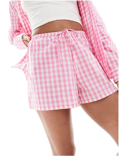 Luna Oversized Pyjama Shorts Co-ord - Pink