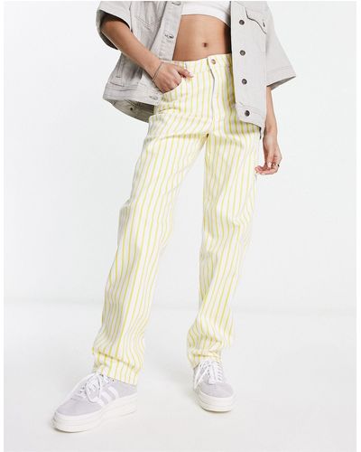 Wrangler Mom Straight Fit Striped Jeans - White