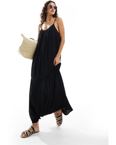 New Look Cross Back Maxi Beach Dress - Black