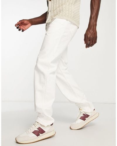 Lacoste Loose Fit Five Pocket Denim Jeans - White