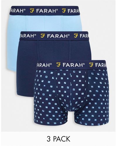 Farah 3 Pack Boxers - Blue