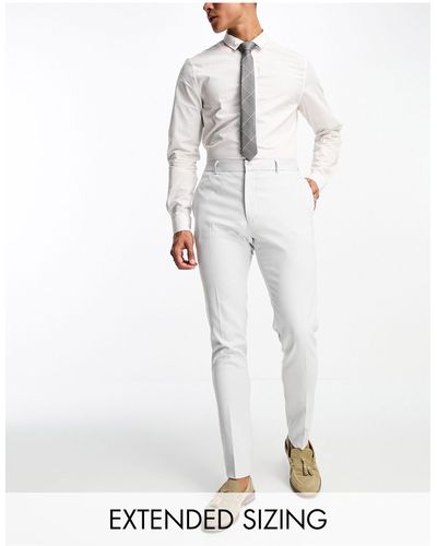 ASOS Wedding Skinny Suit Trousers With Micro Texture - White