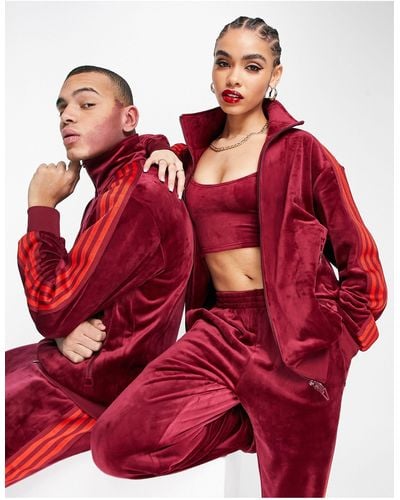 Ivy Park Adidas Originals X Velour Jacket - Red