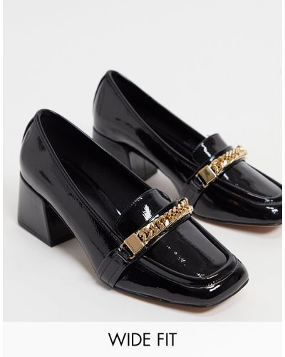 ASOS Sinclair - Loafers Met Brede Pasvorm En Vierkante Neus - Zwart