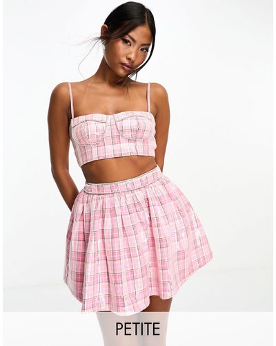 Collective The Label Exclusive Diamante Corset Top Co-ord - Pink