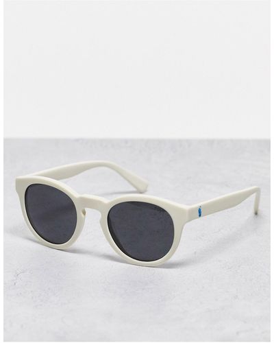 Ralph Lauren Polo - occhiali da sole rotondi sporco - Bianco