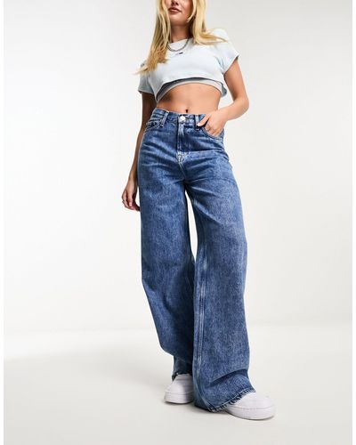 Tommy Hilfiger Claire - jeans a fondo ampio e vita alta lavaggio chiaro - Blu