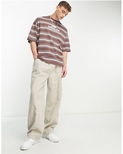 ASOS Oversized Stripe T-shirt - Brown