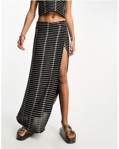 The Ragged Priest Maxi Skirt With Chain - Black